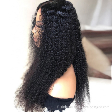 Brazilian Natural Raw Remy Cuticle Aligned Human Hair Lace Frontal Wig Woman Regular Kinky Curly Hair Lace Clsoure Frontal Wig